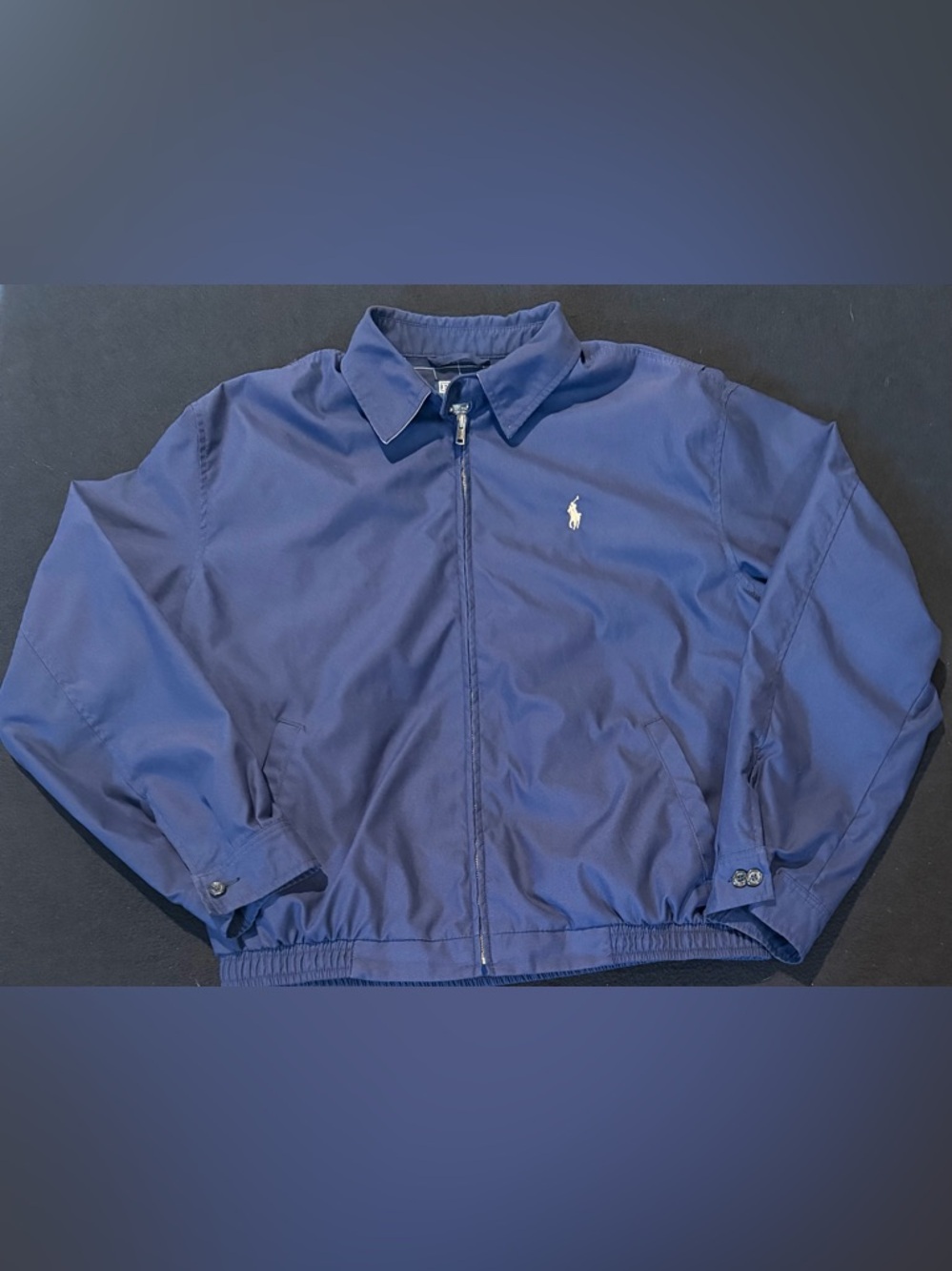 Polo‎ Ralph Lauren Harrington Jacket Navy Blue Plaid Lined Mens Large